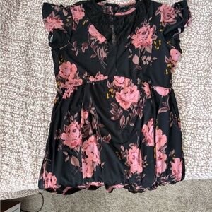 Floral Women's pink and black torrid dress size 1